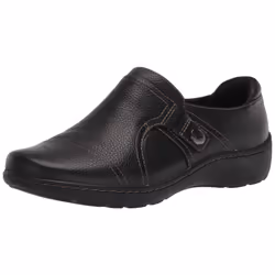 Clarks Women's Cora Poppy Loafer Black Tumbled 5.5