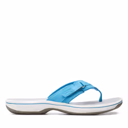 Clarks Women's Breeze Sea Flip-Flop  Aqua Synthetic  6