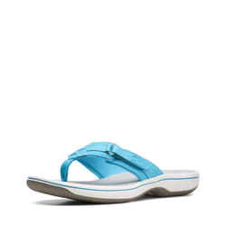 Clarks Women's Breeze Sea Flip-Flop  Aqua Synthetic  7