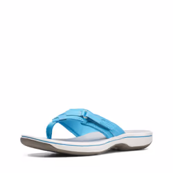 Clarks Women's Breeze Sea Flip-Flop Aqua Synthetic 12