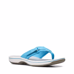 Clarks Women's Breeze Sea Flip-Flop  Aqua Synthetic  12