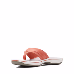 Clarks Women's Breeze Sea Flip-Flop  Bright Coral Synthetic  9