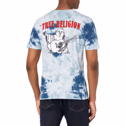 True Religion Men's Buddha Logo Short Sleeve Tee  Ocean Waves  XXXL