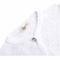 Lilax Baby Girls' Knit Long Sleeve One Button Closure Bolero Shrug 3-6 Months White