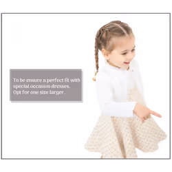 Lilax Baby Girls' Knit Long Sleeve Button Closure Bolero Cardigan Shrug 6-9 Months Cream