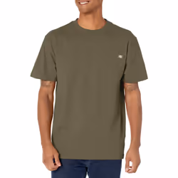 Dickies mens Heavyweight Crew Neck Short Sleeve Tee Henley Shirt Black Olive Small US
