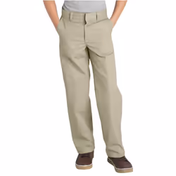 Dickies Boy's Big Flex Waist Flat Front Pants Desert Sand 12 Husky