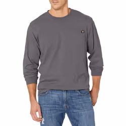 Dickies mens Long Sleeve Heavyweight Crew Neck Work Utility T Shirt  Charcoal Gray Heather  XX-Large US