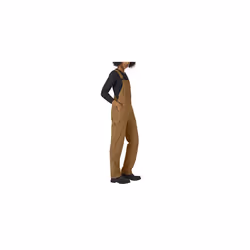 Dickies womens Duck Double Front Bib Overalls  Rinsed Brown Duck  X-Sm