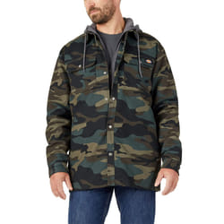 Dickies Men's Fleece Hooded Duck Shirt Jacket with Hydroshield  Hunter