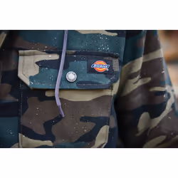 Dickies Men's Fleece Hooded Duck Shirt Jacket with Hydroshield  Hunter