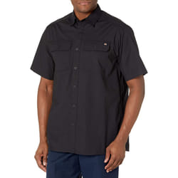 Dickies Men's Short Sleeve Ripstop Work Shirt  Rinsed Black  XX-Large