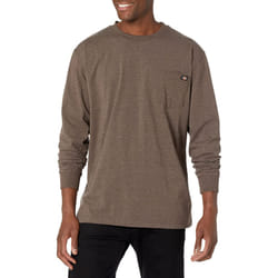 Dickies Men's Long Sleeve Heavyweight Crew Neck  Chocolate Brown Single Dye Heather  XL