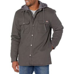 Dickies Men's Fleece Hooded Duck Shirt Jacket with DWR  Slate  X-Large