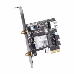 GIGABYTE GC-WBAX200, Internal, Wireless, PCI Express, WLAN / Bluetooth, 2400 Mbit/s, Black
