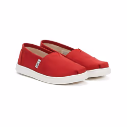 TOMS Youth Red Canvas Classic Espadrilles - UK 13 Kids