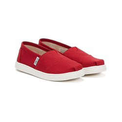 TOMS Youth Red Canvas Classic Espadrilles - UK 1