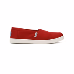 TOMS Youth Red Canvas Classic Espadrilles - UK 1