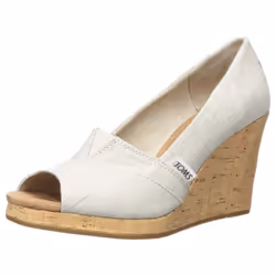 TOMS womens Classic Espadrille Wedge Sandal  Natural Crosshatch Jacquard  9.5 US