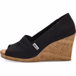 TOMS womens Classic Espadrille Wedge Sandal Black Scattered Woven 8.5 US