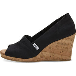 TOMS womens Classic Espadrille Wedge Sandal  Black Scattered Woven  9.5 US