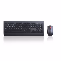 Lenovo Professional Wireless Keyboard and Mouse Combo, Full-size (100%), Wireless, RF Wireless, Membrane, Black, Mouse includ ...