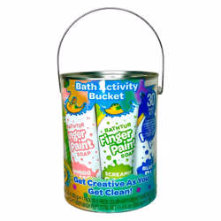 Crayola Bath Time Activity Bucket  30 Piece Bath Playtime Kit for Creative Kids  8 Bath Bombs  4 Finger Paints  7 Body Wash P ...