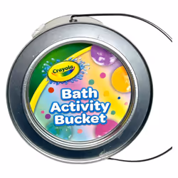 Crayola Bath Time Activity Bucket  30 Piece Bath Playtime Kit for Creative Kids  8 Bath Bombs  4 Finger Paints  7 Body Wash Pens  & More!