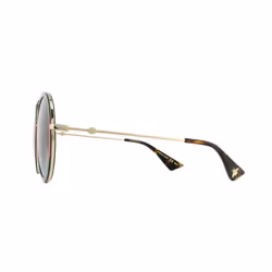 Gucci Sunglasses GG0061S 003 Gold Green and Red Green Gradient