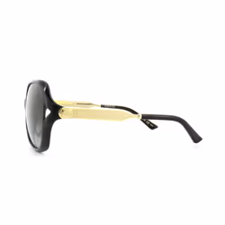Gucci Sunglasses 0076S 002 Black Gold Grey Gradient