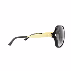 Gucci Sunglasses 0076S 002 Black Gold Grey Gradient