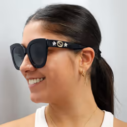 Gucci Sunglasses GG0208S 001 Black Grey Gradient - Additional view 4