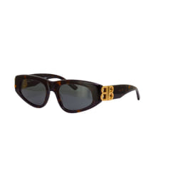 Balenciaga BB0095S 002 Havana/Green Sunglasses