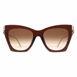 Alexander McQueen Sunglasses AM0375S 002 Brown Gold Brown Gradient