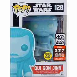 Funko - Bobble Head POP Star Wars Qui-Gon Jinn Holographic GITD (SWC 2017 Exclusive)