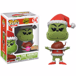 Funko POP! Books: Dr. Suess The Grinch Who Stole Christmas - The Grinch [Flocked with Roast Beast] #14 - BoxLunch Exclusive!