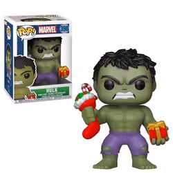 FUNKO Pop Marvel: Holiday - Hulk (w/ Stocking & Plush), Collectible figure, Cartoon