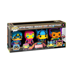 Funko Pop! Marvel: Blacklight - Captain America - 4PK - Marvel Comics - Collectible Vinyl Figure - Gift Idea - Official Products - Toys for Kids and A