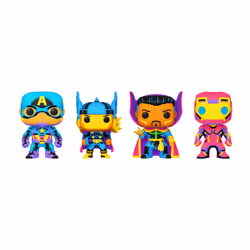 Funko Pop! Marvel: Blacklight - Captain America - 4PK - Marvel Comics - Collectible Vinyl Figure - Gift Idea - Official Products - Toys for Kids and A