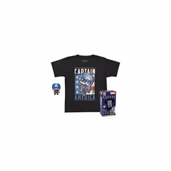 Pocket Pop! & Tee: Marvel - Captain America - for Children and Kids - Large - (L) - T-Shirt - Clothes With Collectable Vinyl ...