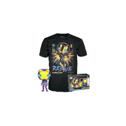 Pop! & Tee: Marvel Blacklight - Rescue S - Small - (S) - T-Shirt - Clothes With Collectable Vinyl Figure - Gift Idea - Toys and Short Sleeve Top for