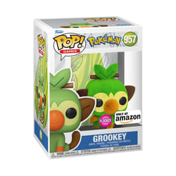 Funko Pop! Games: Pokemon - Grookey (Flocked)  Amazon Exclusive
