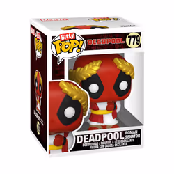 Bitty Pop! Dinopool, Bitty Pop! Deadpool (Barista), Bitty Pop! Deadpool (Roman Senator), and a mystery Bitty Pop! figure - 0.9 Inch (2.2 Cm) - Additional view 4