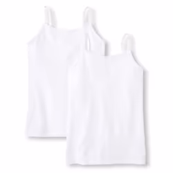 The childrens Place girls Basic cami  White 2 Pack  Large