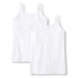 The childrens Place girls Basic cami  White 2 Pack  Large