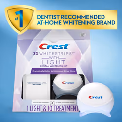 Crest 3D Whitestrips with Light  Whitestrips 3D White  Teeth Whitening Strip Kit  20 Strips (10 Count Pack)  Crest Teeth Whitening Strips  Teeth White