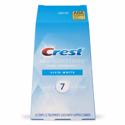 Crest 3D Whitestrips Vivid White Teeth Whitening Kit  24 Strips  (12 Count Pack)