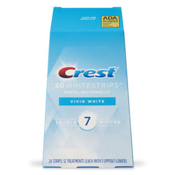 Crest 3D Whitestrips Vivid White Teeth Whitening Kit  24 Strips  (12 Count Pack)