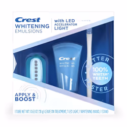 crest Whitening Emulsions Leaveon Teeth Whitening gel Kit With LED Accelerator Light, 063 Oz