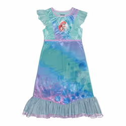 Disney Girls' Little Mermaid Fantasy Gown Nightgown WATERCOLOR ARIEL
